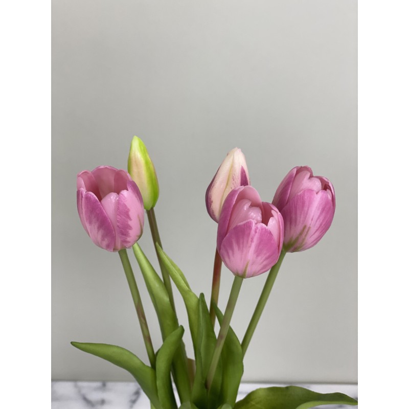 Künstliche rosa Tulpen 5er-Bund "Real Touch" 6
