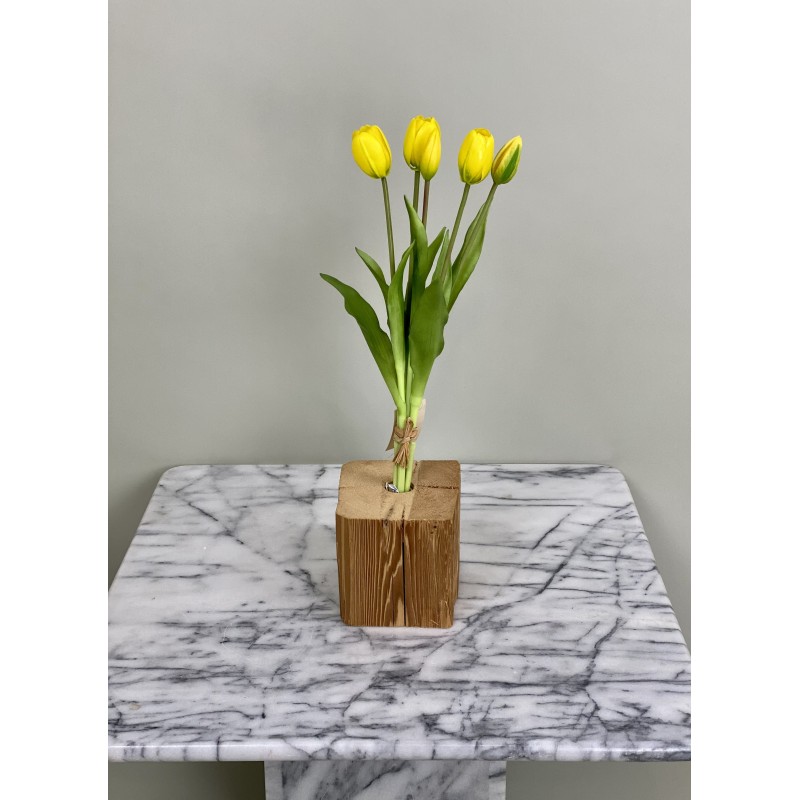 Künstliche gelbe Tulpen 5er-Bund "Real Touch" 2