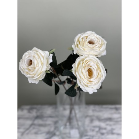 Künstliche Rose in Creme-Weiss am Stiel – ca. 74 cm