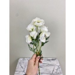 Mohnblumen - Zweig (weiss) mit 6 Blüten