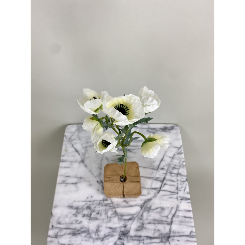 Mohnblumen - Zweig (weiss) mit 6 Blüten 4