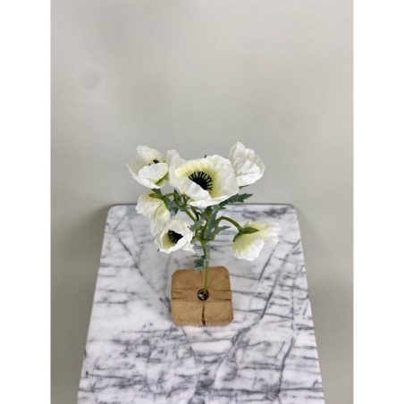 Mohnblumen - Zweig (weiss) mit 6 Blüten 4