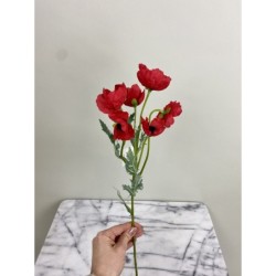 Mohnblumen - Zweig (rot) mit 6 Blüten