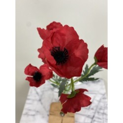 Mohnblumen - Zweig (rot) mit 6 Blüten 2