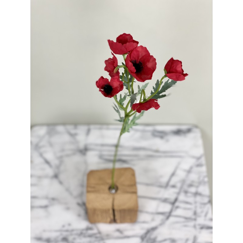 Mohnblumen - Zweig (rot) mit 6 Blüten 3