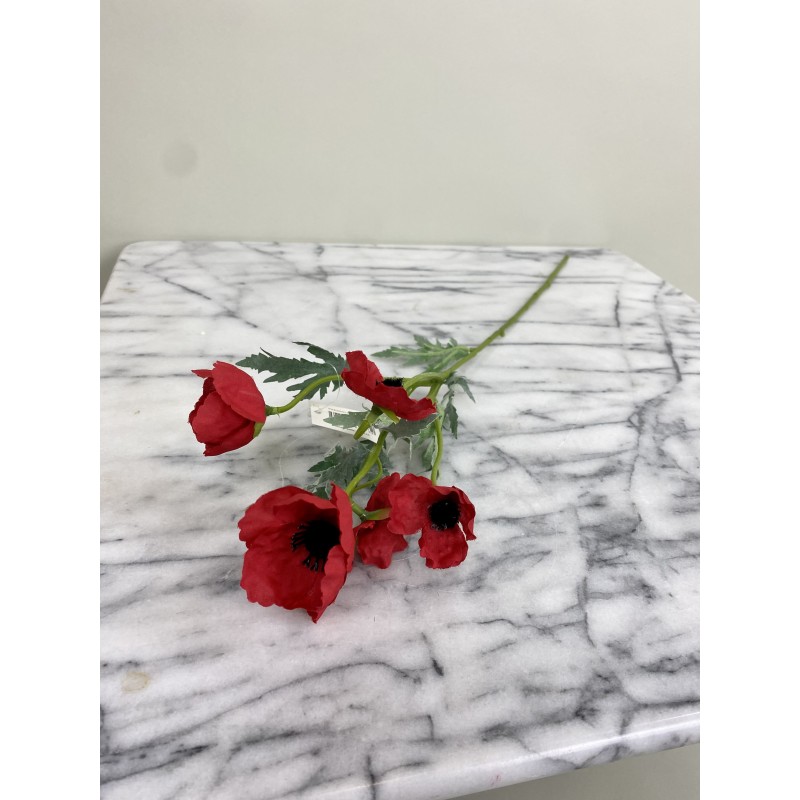 Mohnblumen - Zweig (rot) mit 6 Blüten 5