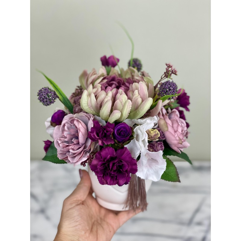 Kleines Kunstblumen Arrangement in einer Vase xx266 4