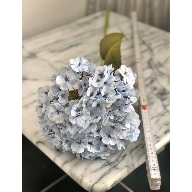 Künstliche "Real Touch" Hortensia ca. 75 cm (Sky Blue) 2