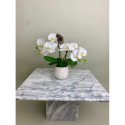 Künstliche Orchidee im Topf Weiß 2