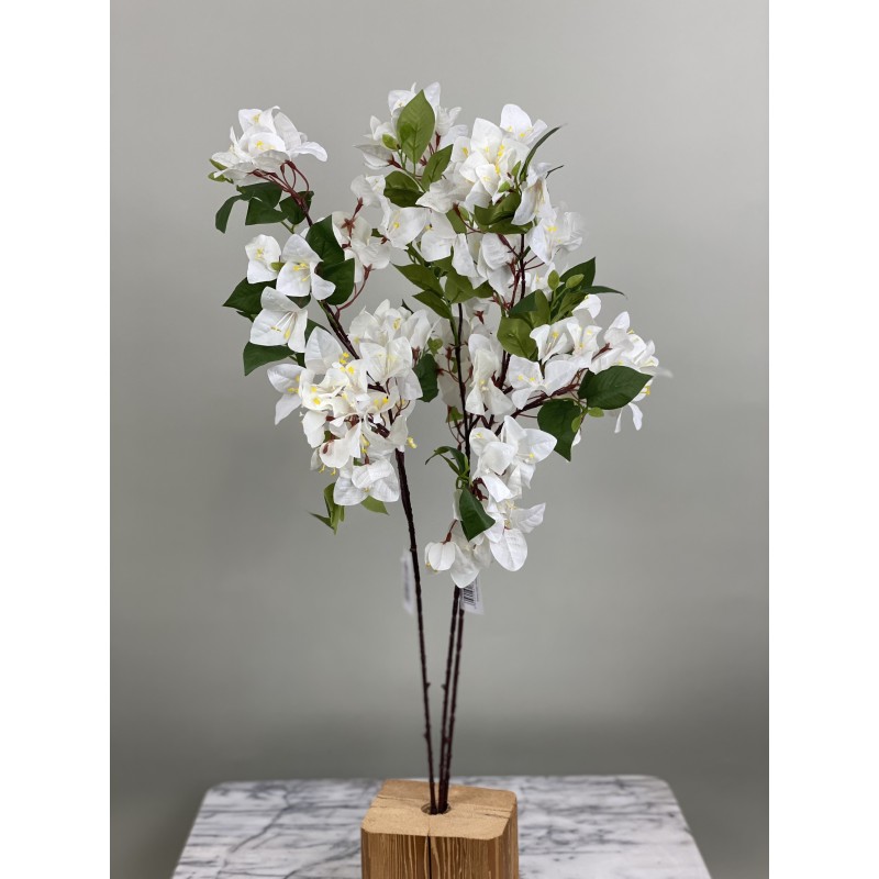 3 Kunstzweige Bougainvillea mit creme-farbenen Blüten