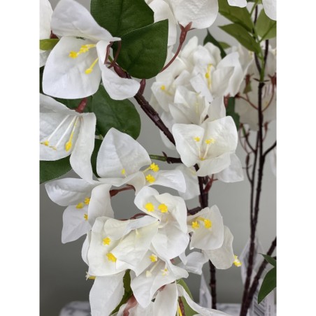 3 Kunstzweige Bougainvillea mit creme-farbenen Blüten