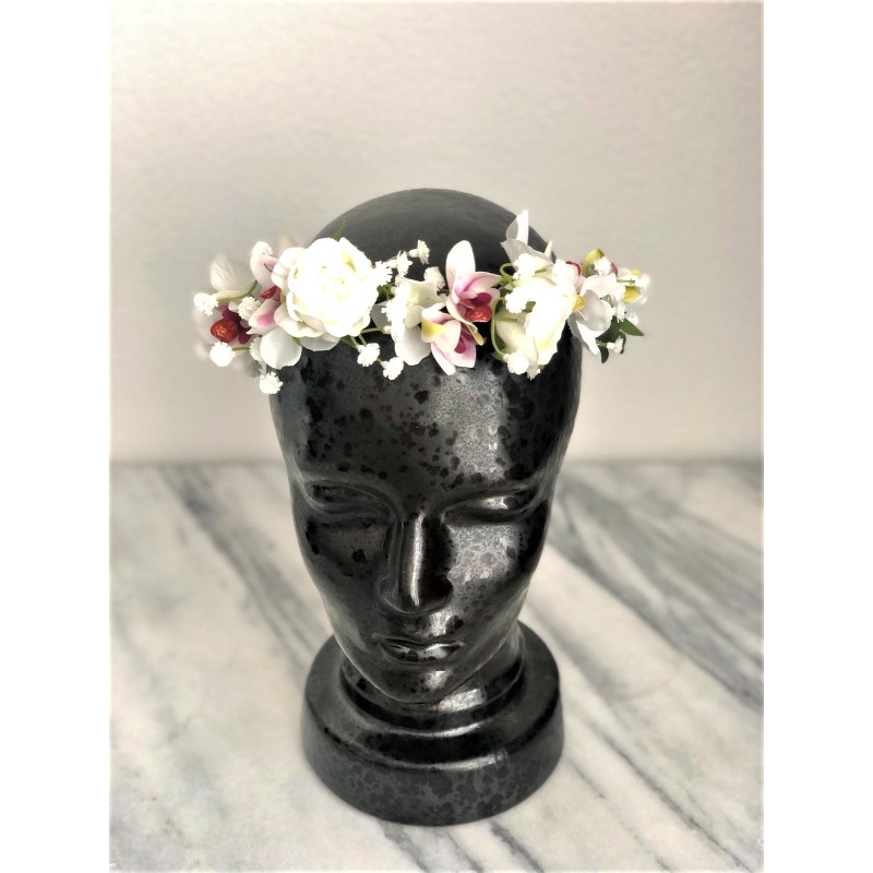 Flower Crown - Kunstblumen Krone mit Orchideen 2