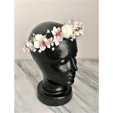 Flower Crown - Kunstblumen Krone mit Orchideen 3