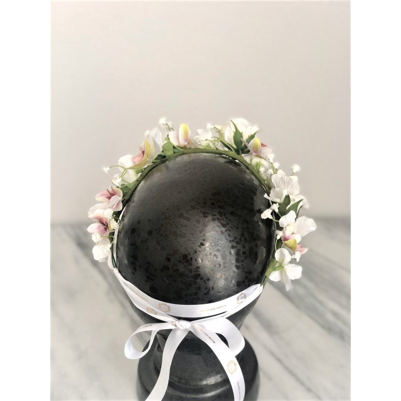 Flower Crown - Kunstblumen Krone mit Orchideen 4