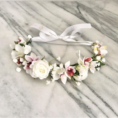 Flower Crown - Kunstblumen Krone mit Orchideen 5