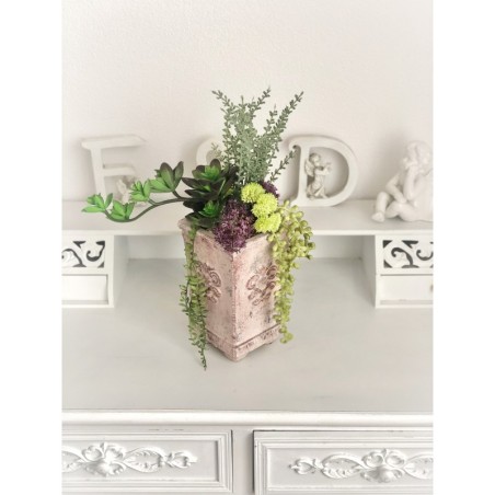 Künstliche Sukkulenten in einer Vase aus Beton 8