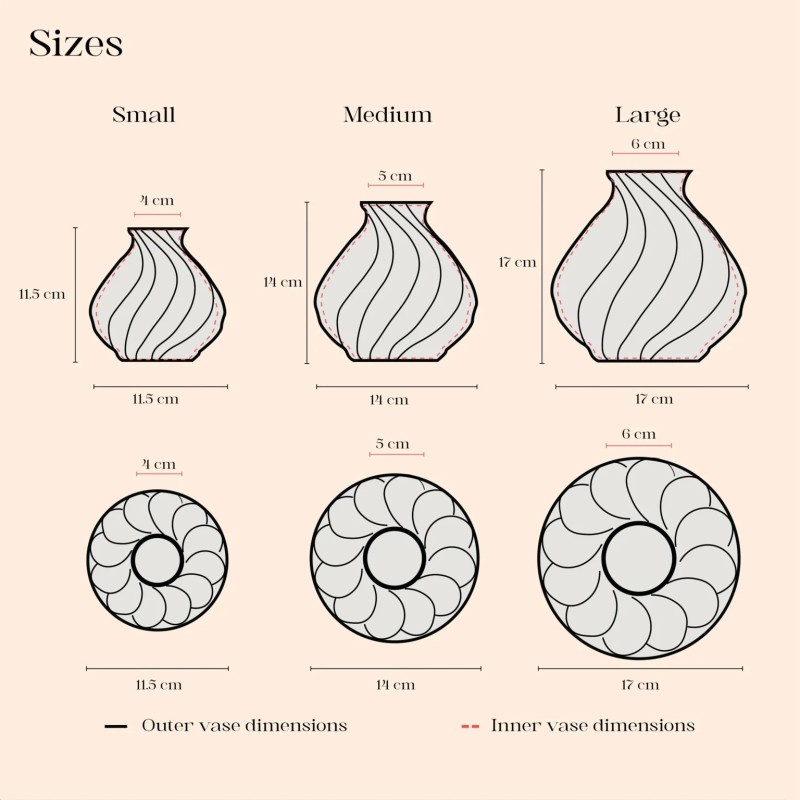 3D-gedruckte Vase mit strukturiertem Design 3