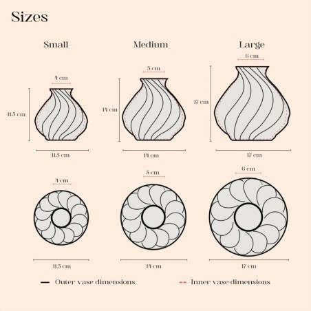 3D-gedruckte Vase mit strukturiertem Design 3