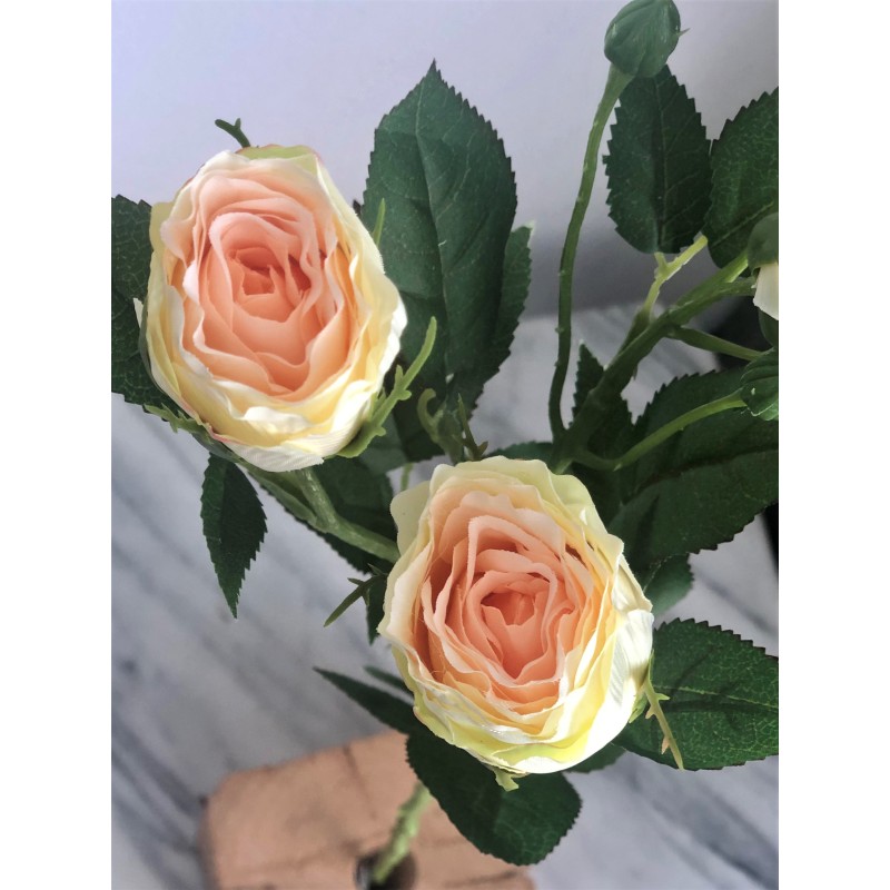 Künstlicher Rosenzweig (Vanille Farbe) ca. 69 cm 3